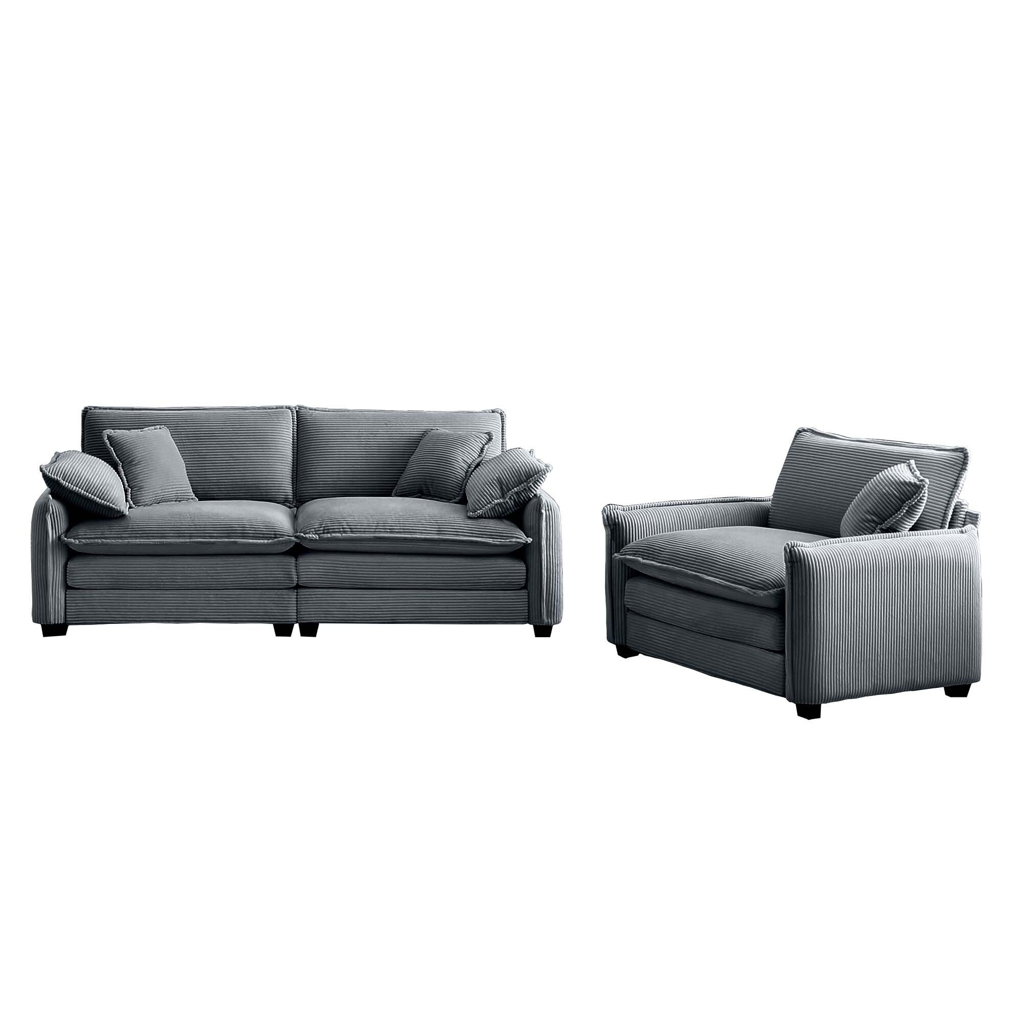 2+1Seater Flexible Combinations Sofa Set with Removable Armrests